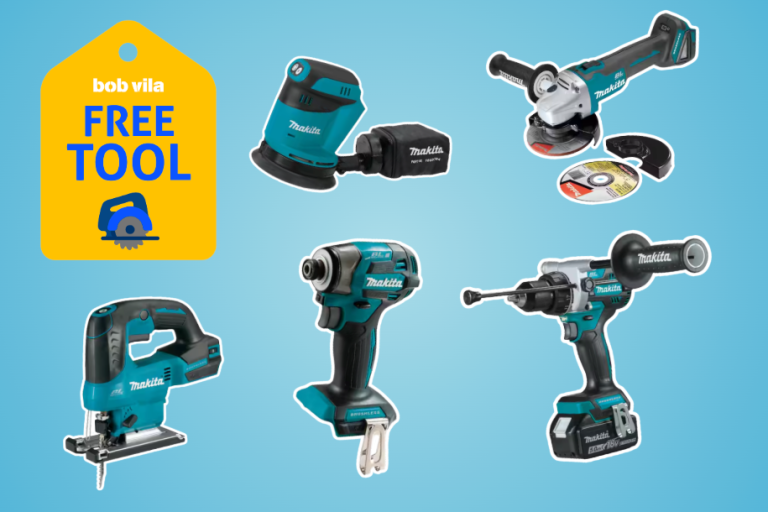 makita tools on teal background