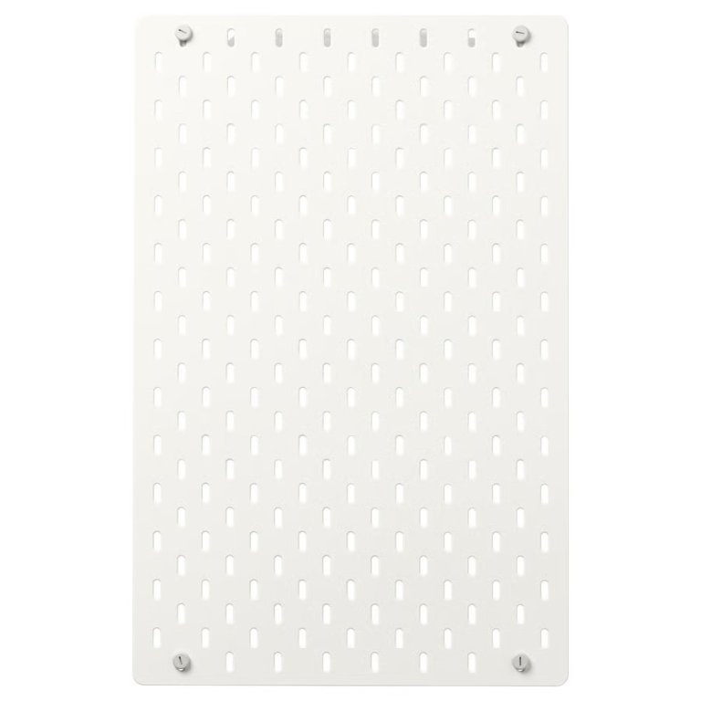 14.25" by 22" inch Skadis white pegboard on white background