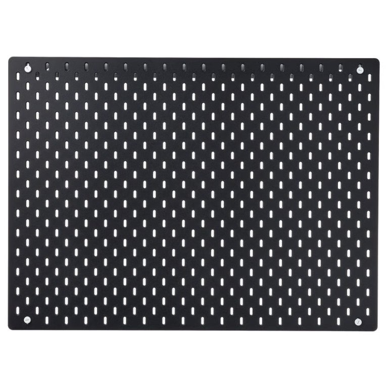 30" by 22" Skadis black pegboard on white background