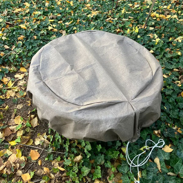Girona fountain covered with special fountain cover.