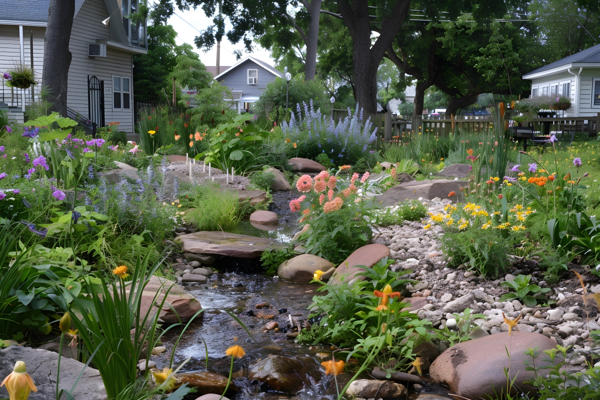 A large rain garden.