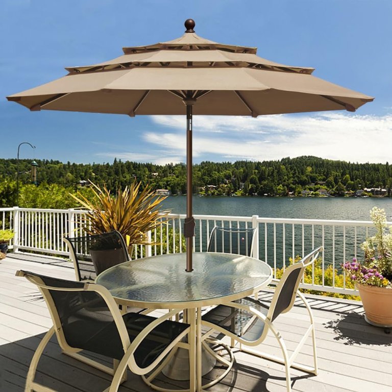EliteShade USA 3-Tier Market Patio Umbrella