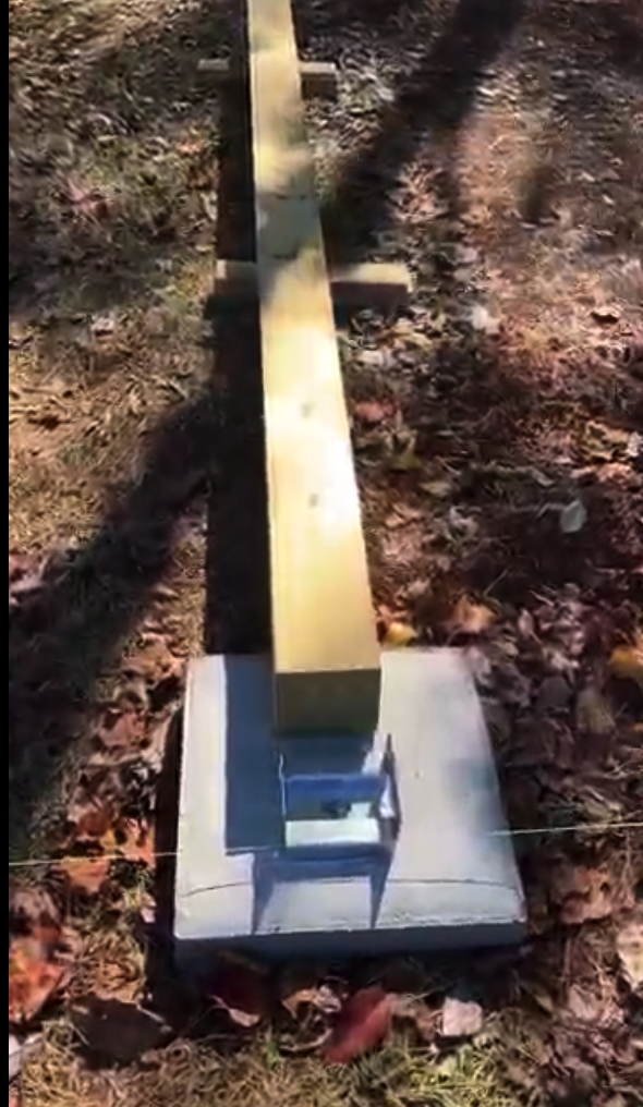 ABA ZMAX Adjustable Standoff Post Base close-up in use