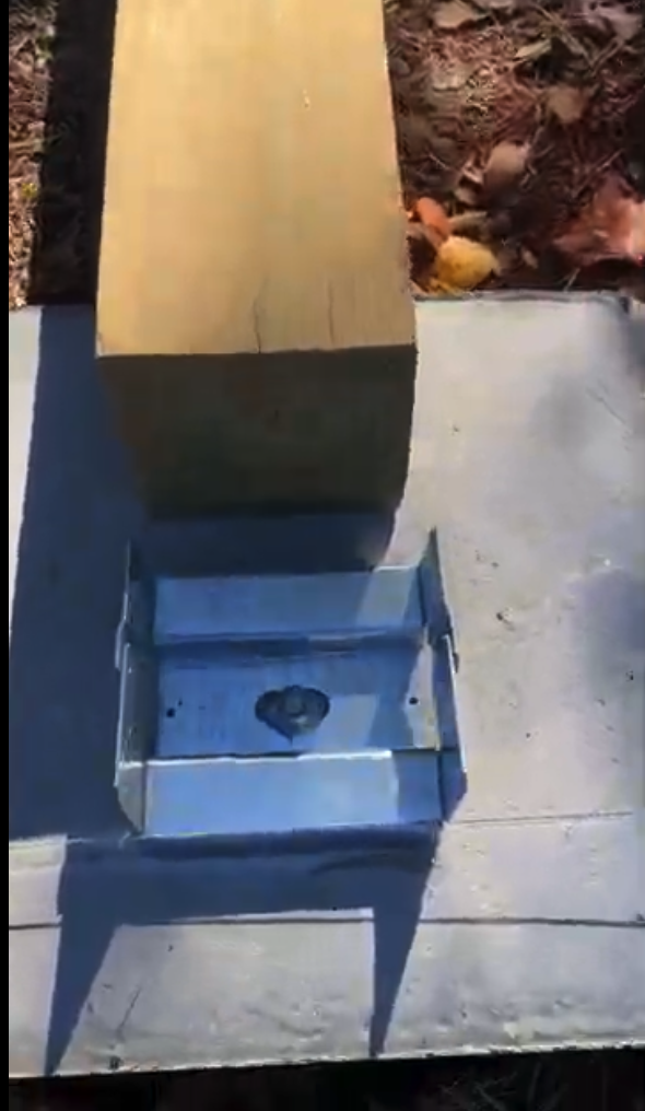 ABA ZMAX Adjustable Standoff Post Base to be attached