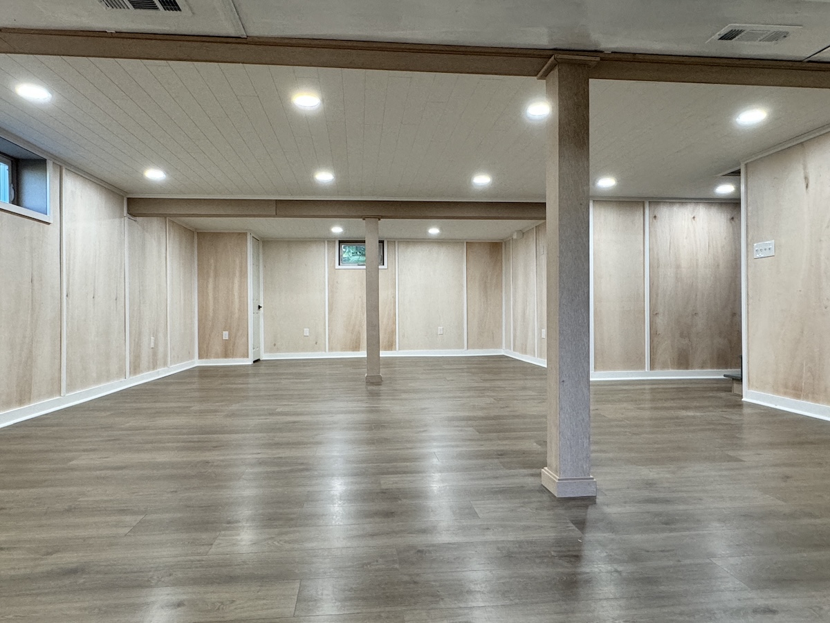 Trimmed basement columns