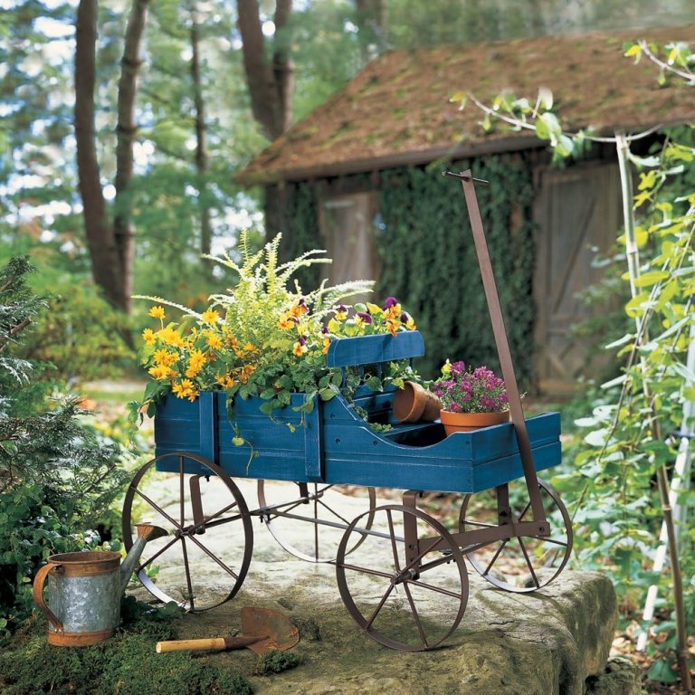 Cottage Garden Shoppable list Rustic Wagon Planter