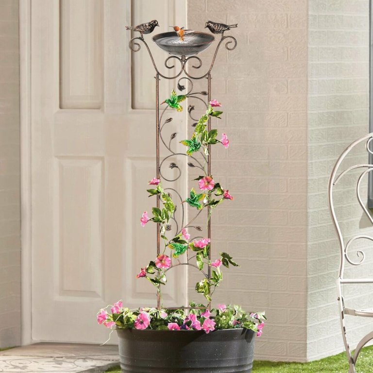 Cottage Garden Shoppable list Trellis Birdbath Station
