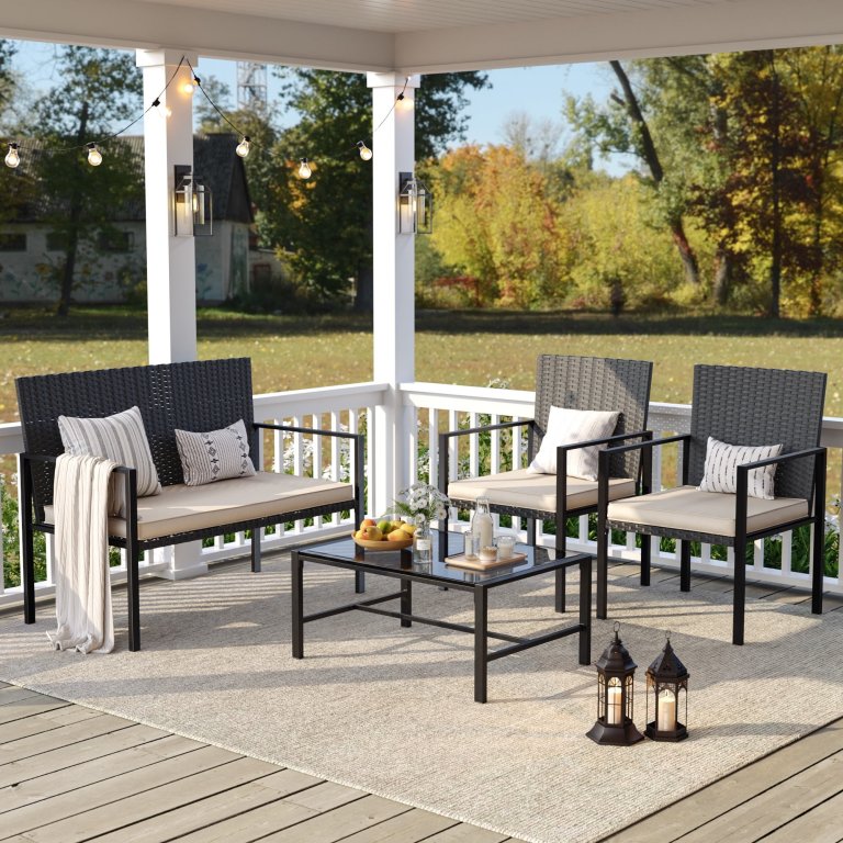 Deal on Patio Set at Walmart ELPOSUN 4-Piece Patio Conversation Set