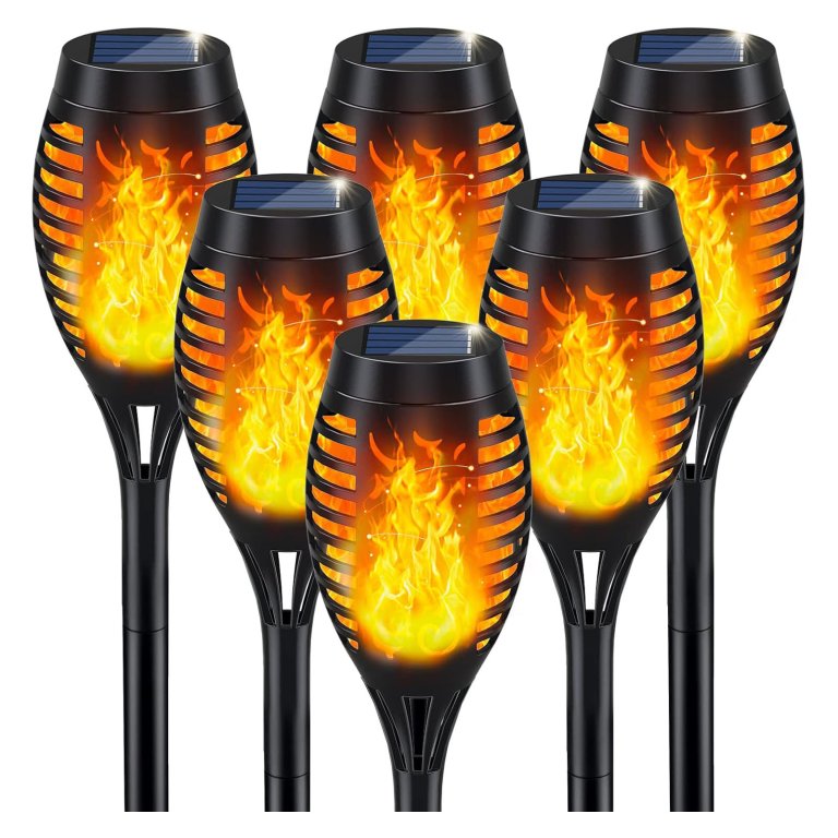 Garden Lighting Ideas Gigalumi IkeeRuic Solar Outdoor Torch Light
