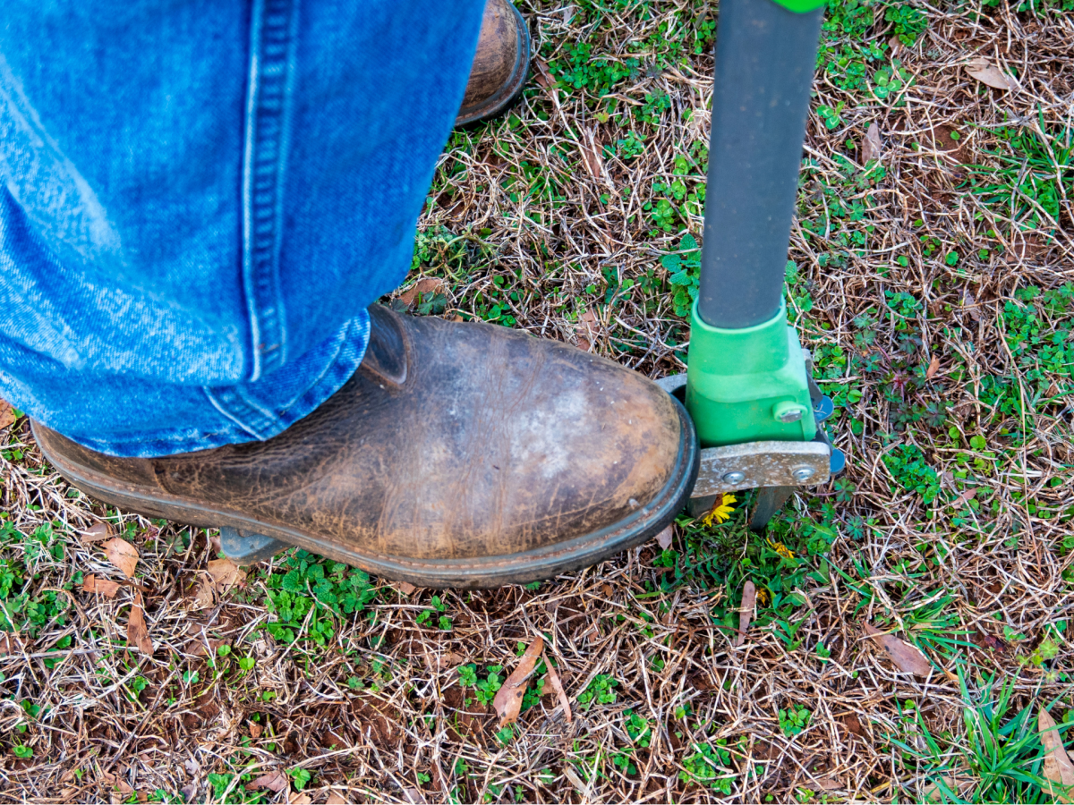 GrootPow Weeder in the soil