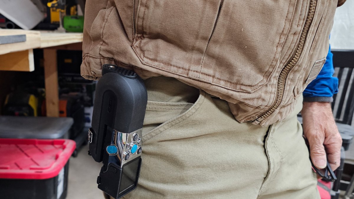 Handy belt hook for easy carrying of XTape 1