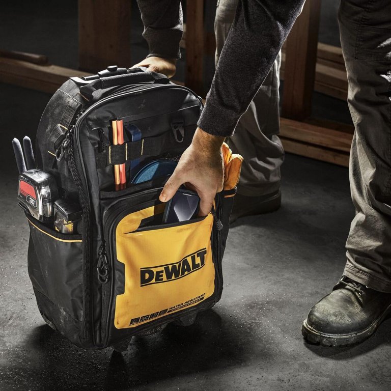 Lowe's DeWalt Days DEWALT Black Yellow Ballistic Nylon Zippered Rolling Backpack