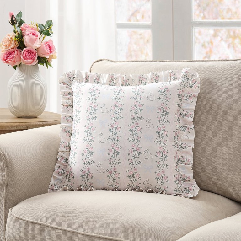 New Walmart Home Decor Furnishing Outdoor Living Collection My Texas House Bunny Ruffle Decorative Pillow