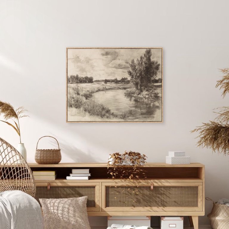 New Walmart Home Decor Furnishing Outdoor Living Collection My Texas House Landscape Pencil Framed Art