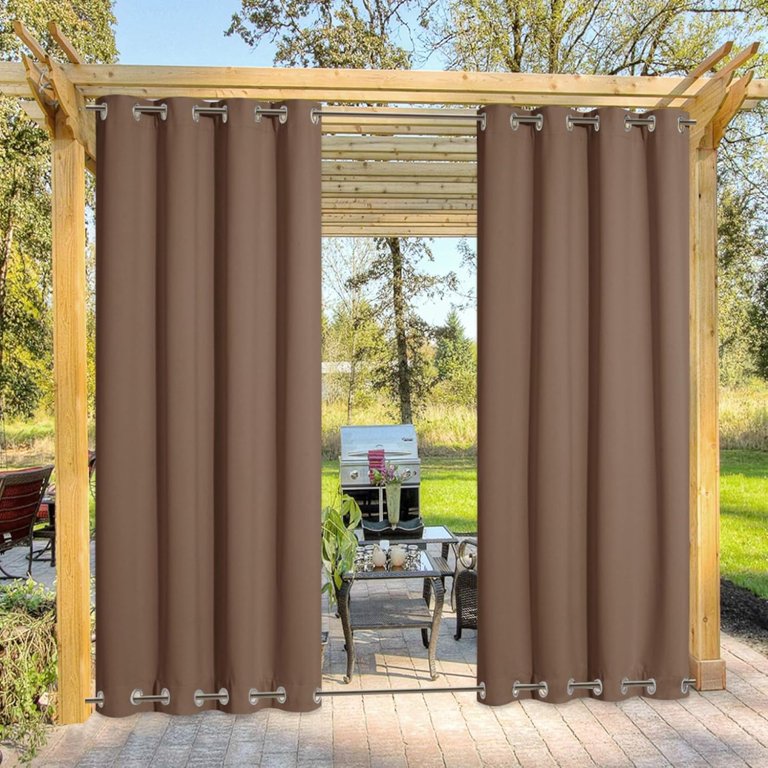 Nicetown Double-Grommet Weighted Outdoor Curtain