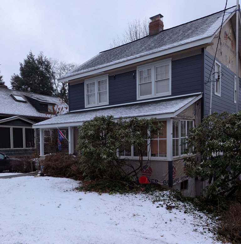 Replacing Siding in Snowy Winter