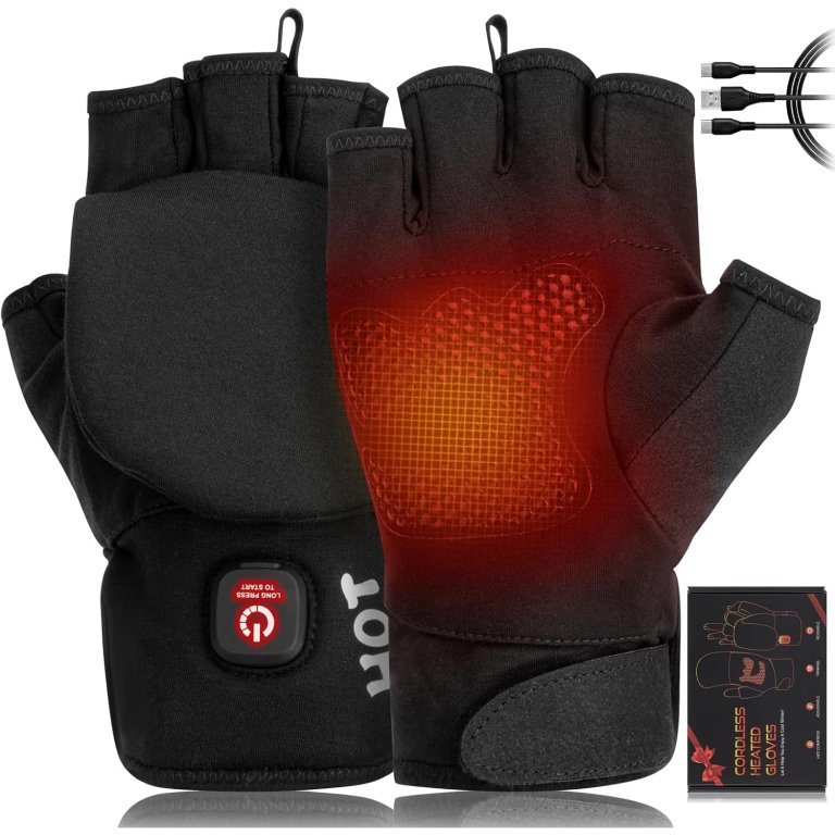 YongGfte Rechargeable Fingerless Heated Gloves