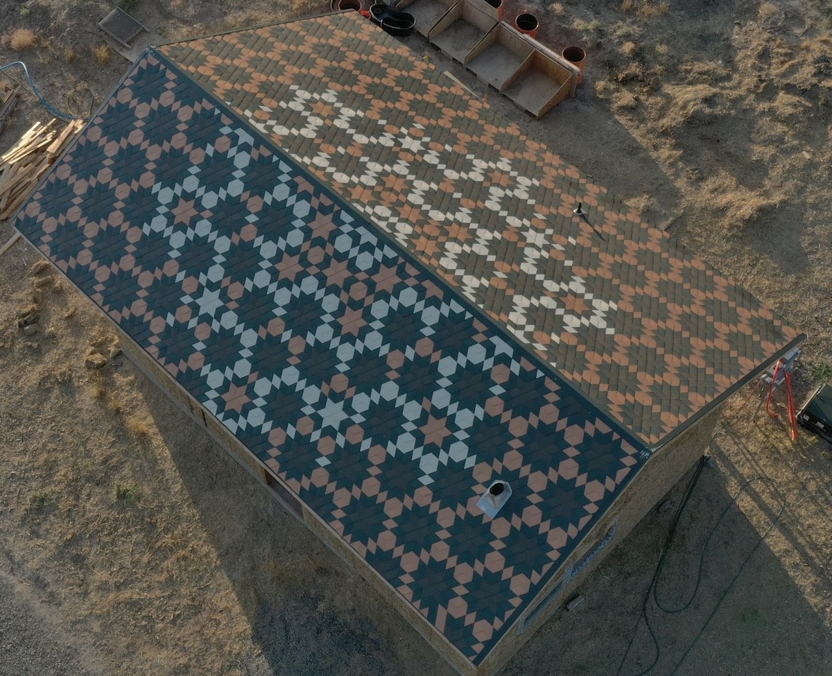 A custom metal roof style on a new construction home.