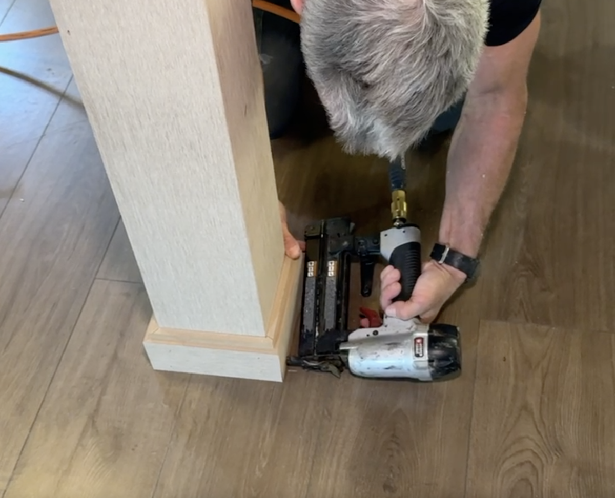 Trimming the base of a basement column