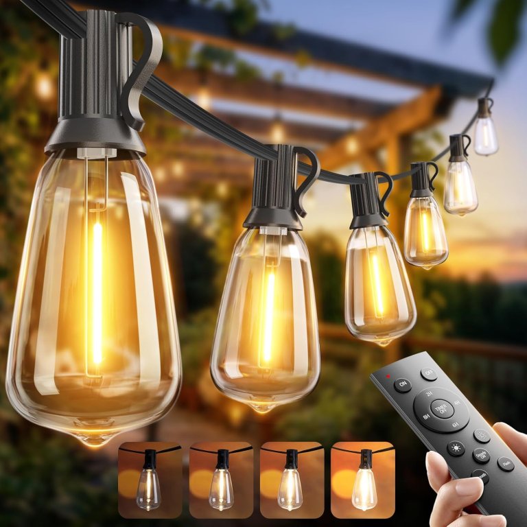 Amazon Outdoor Lighting Deals Addlon 100ft Dimmable Outdoor String Lights with Remote