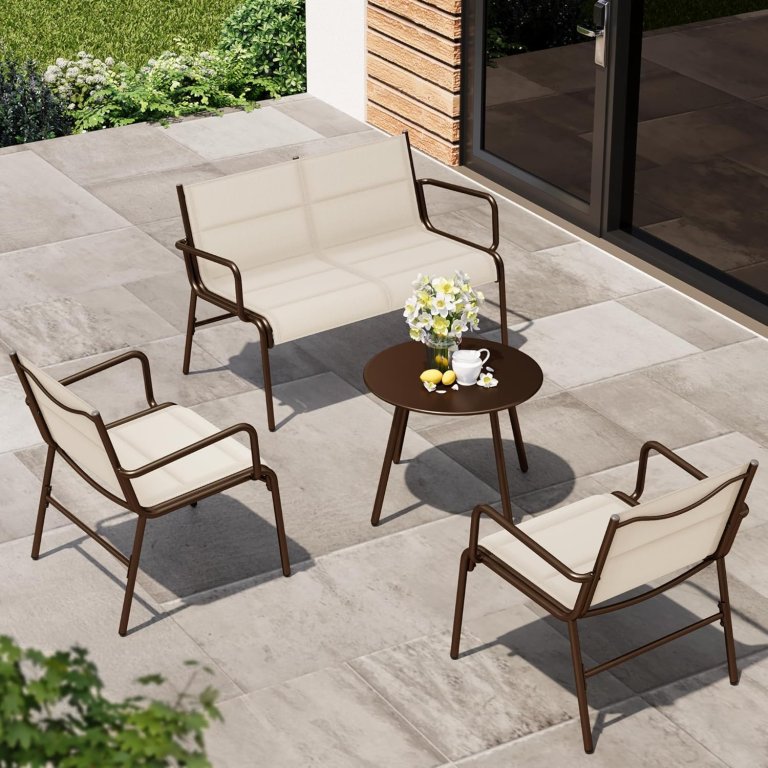 Amazon Patio Deals East Oak 4-Piece Patio Conversation Set