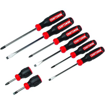 The Craftsman 8-Piece Bi-Material Screwdriver Set on a white background