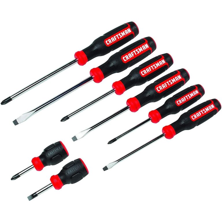 The Craftsman 8-Piece Bi-Material Screwdriver Set on a white background