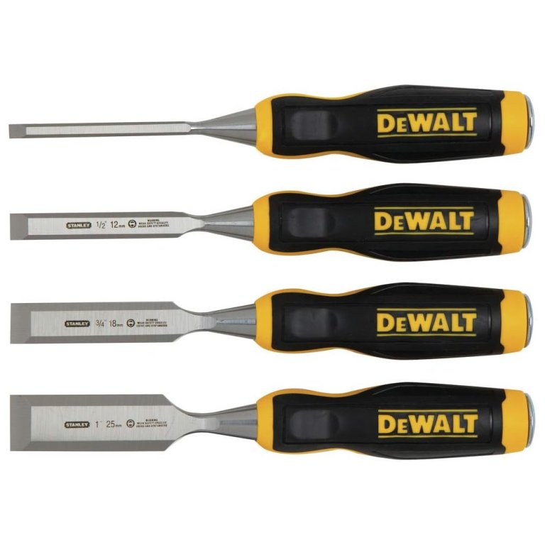 DeWalt 4-Piece Wood Chisel Set on a white background