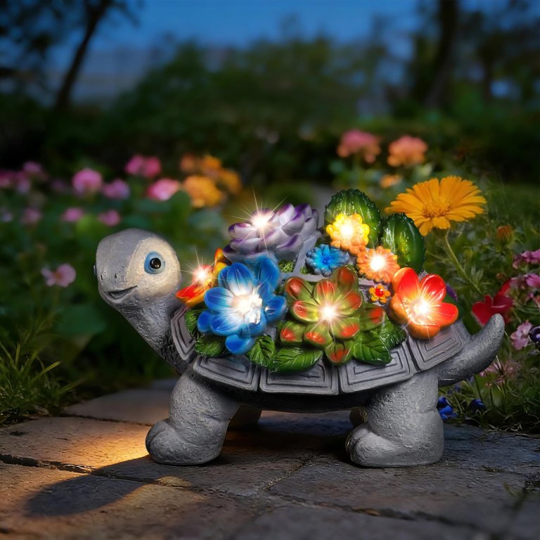 Early Mother's Day Garden Deals Linkax Solar Turtle Garden Statue Décor