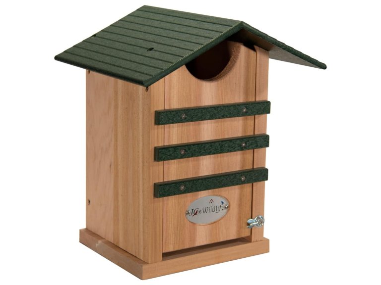 The JCs Wildlife Cedar Screech Owl Nest Box on a white background