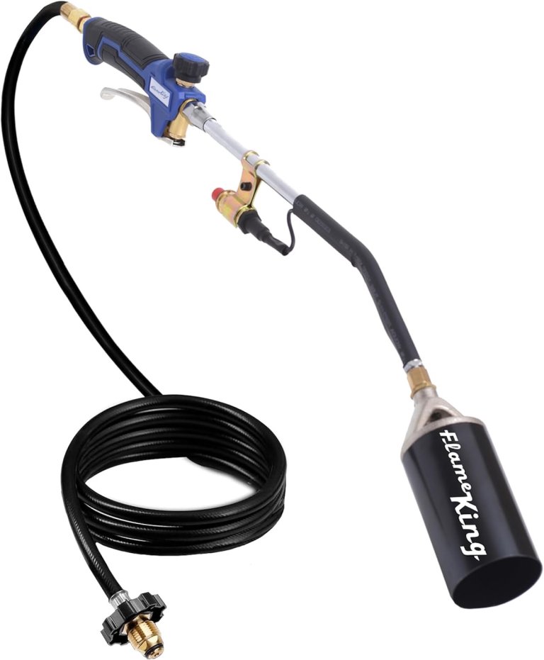 A large weed torch against a white background.