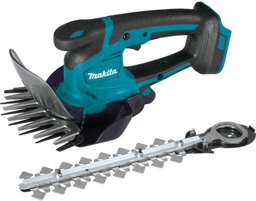 the Makita 18V Cordless Grass Shear w/Hedge Trimmer Blade on a white background
