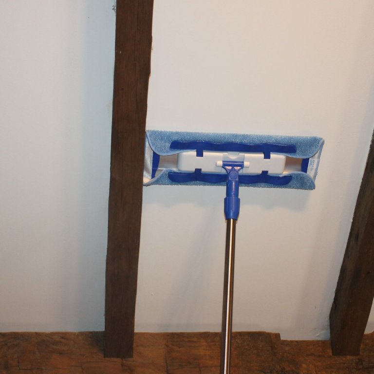 Mr Siga dust mop cleaning ceiling