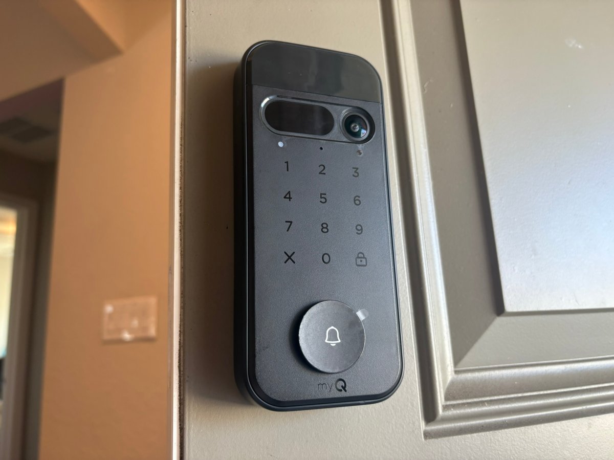 The MyQ Video Smart Lock after installation