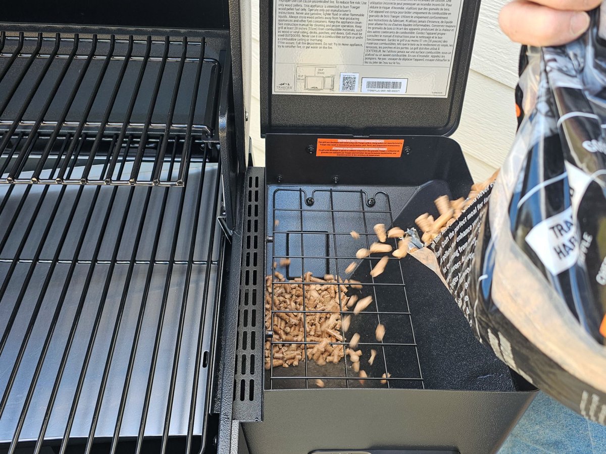 Pouring pellets into the Westwood XL