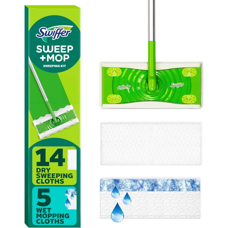 The Swiffer Sweeper Dry + Wet All Purpose Floor Mop on a white background
