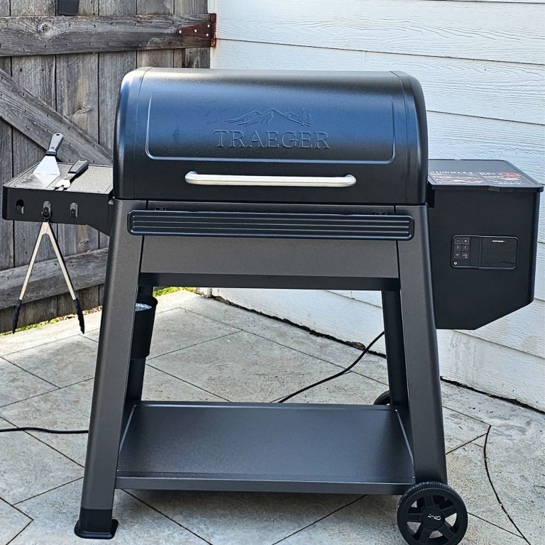 The Traeger Westwood XL set up on a patio during testing