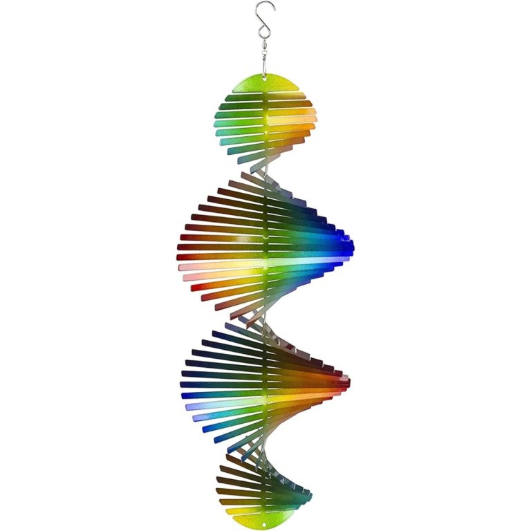 The VP Home Kinetic Rainbow Helix Wind Spinner on a white background
