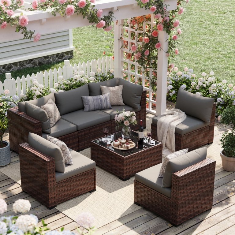Walmart Spring Deals UDPATIO 7-Piece Patio Sectional Set