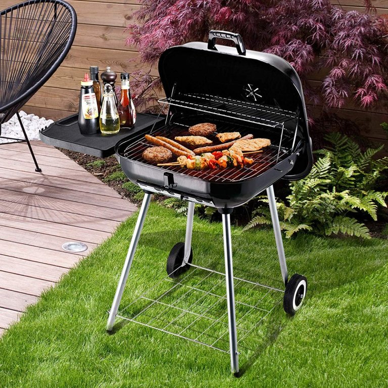 Wayday grilling deals Outsunny 38 Portable Kettle Charcoal Grill