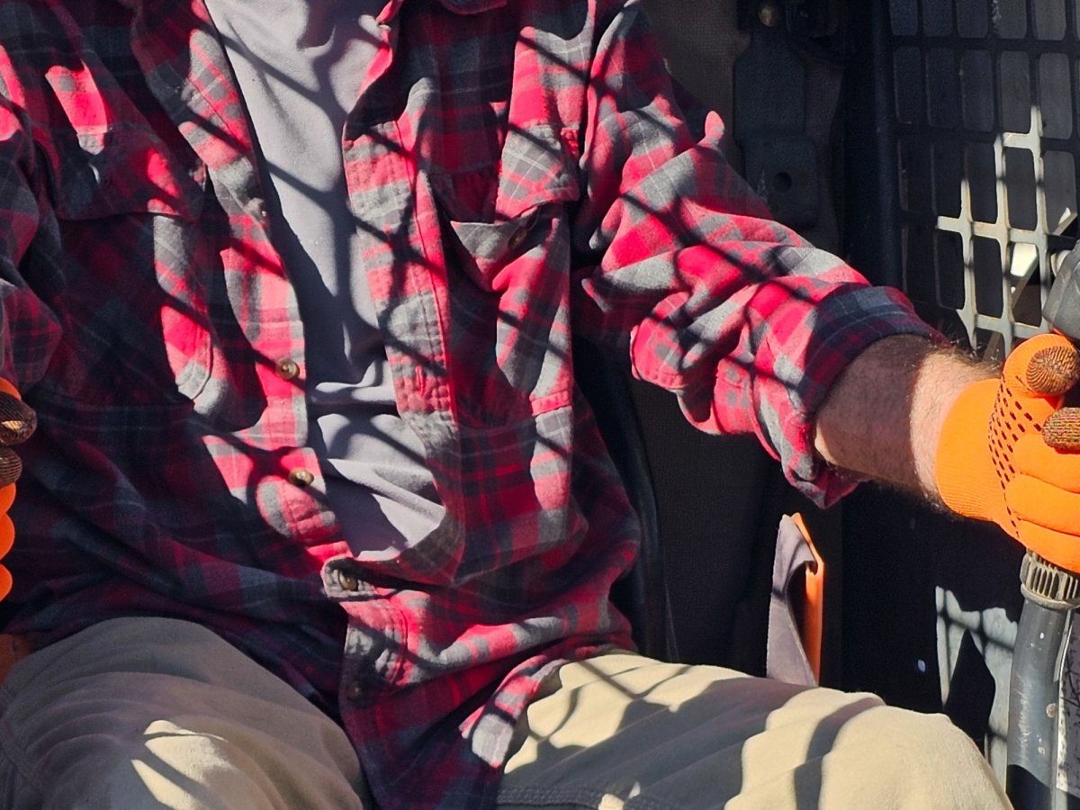 Wearing Cross Point gloves for operating machinery