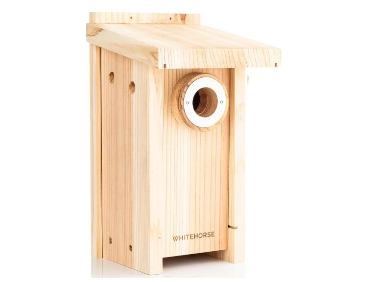 The Whitehorse Birdhouse on a white background