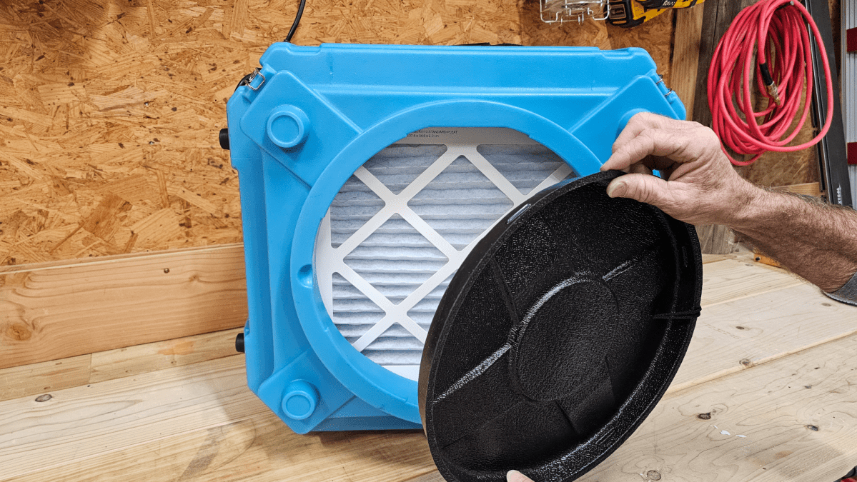 A product testing showing the removable cap on the AlorAir intake vent