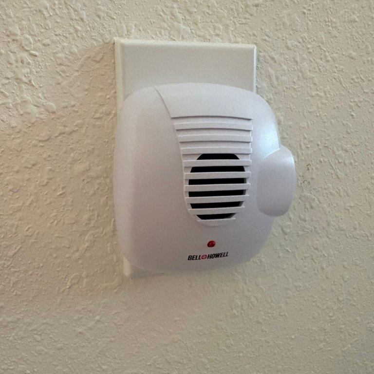 The Bell+Howell Ultrasonic Plug-In Pest Repeller plugged in during testing