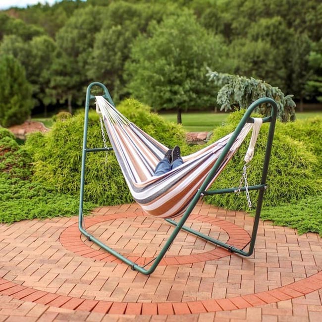 Best Father's Day Gifts for the Dad Who Lives Outside Sunnydaze Universal Steel Hammock Stand