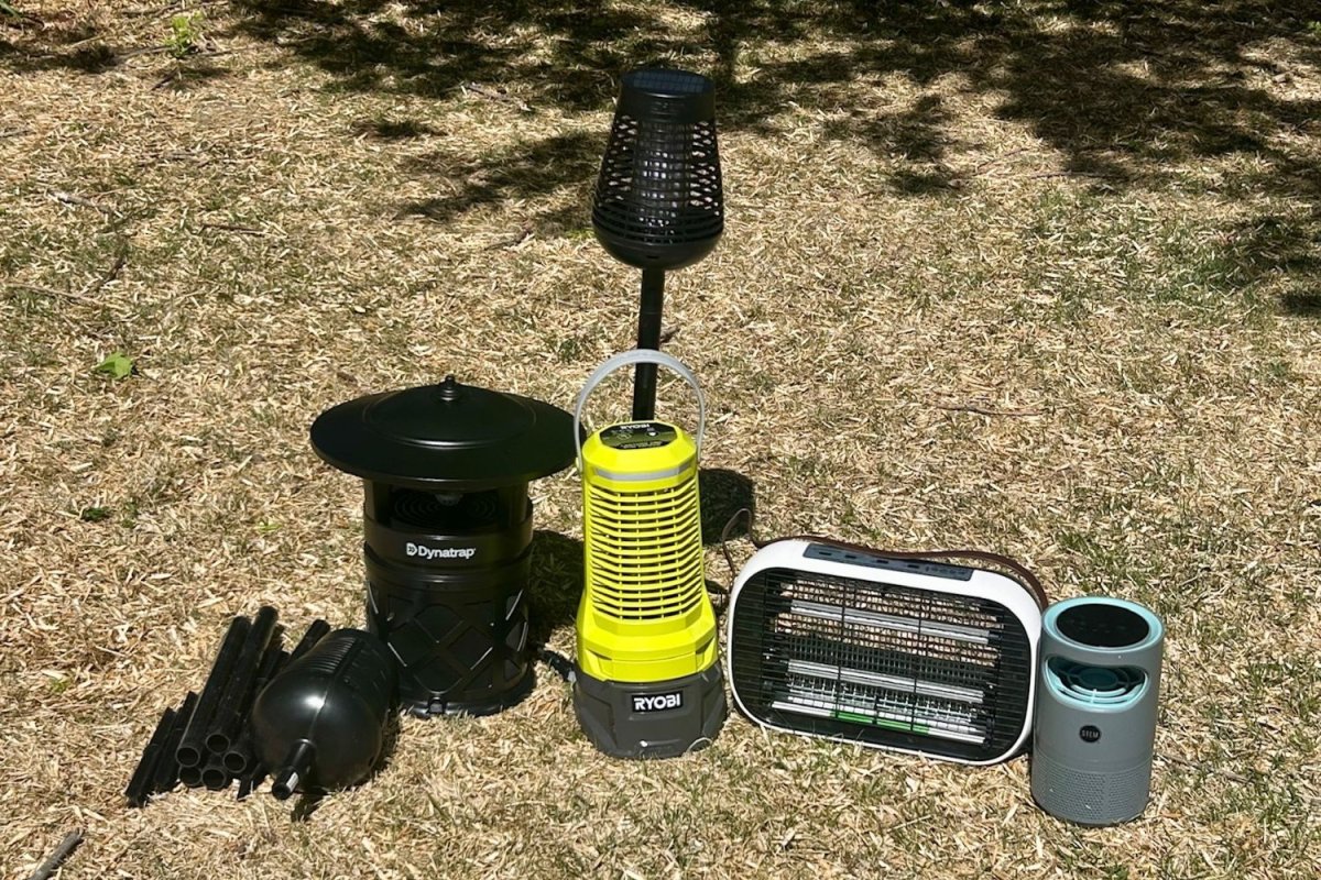 A group of the Best Mosquito Traps in a yard before testing