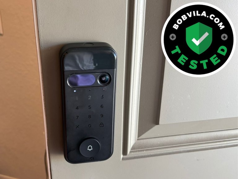 The Chamberlain MyQ 3-in-1 Smart Lock after installation during testing