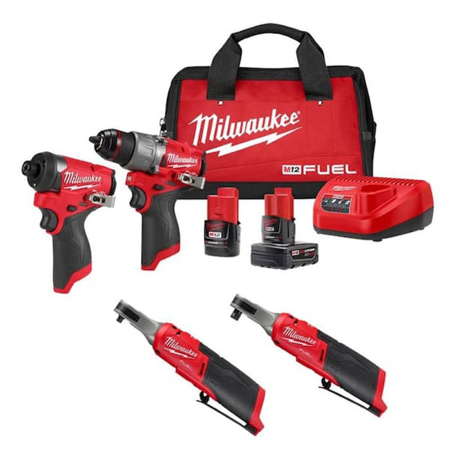 Early Memorial Day Deals Home Depot Milwaukee M12 FUEL Hammer Drill Impact & Ratchet Kit