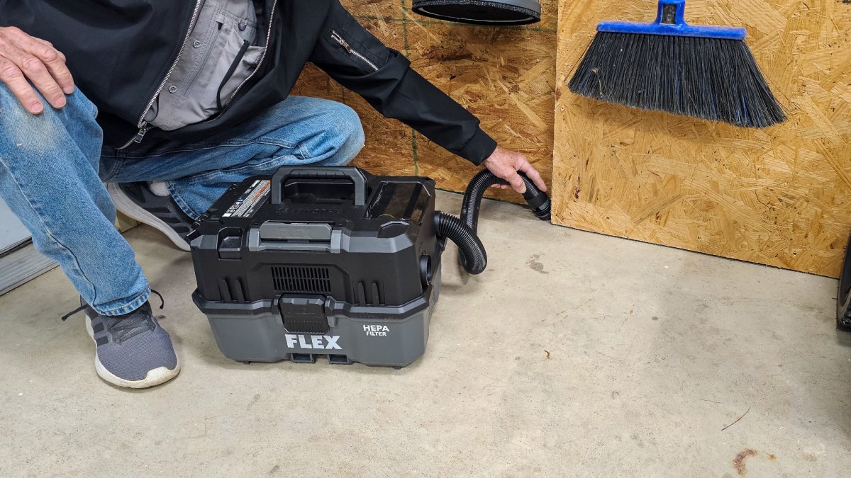 A product tester using the Flex Track-Lock stackable vacuum