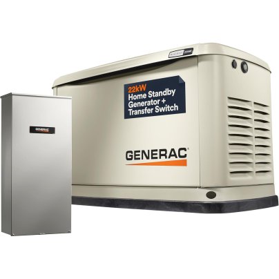 Generac 22,000-Watt Standby Generator with Automatic Transfer Switch.